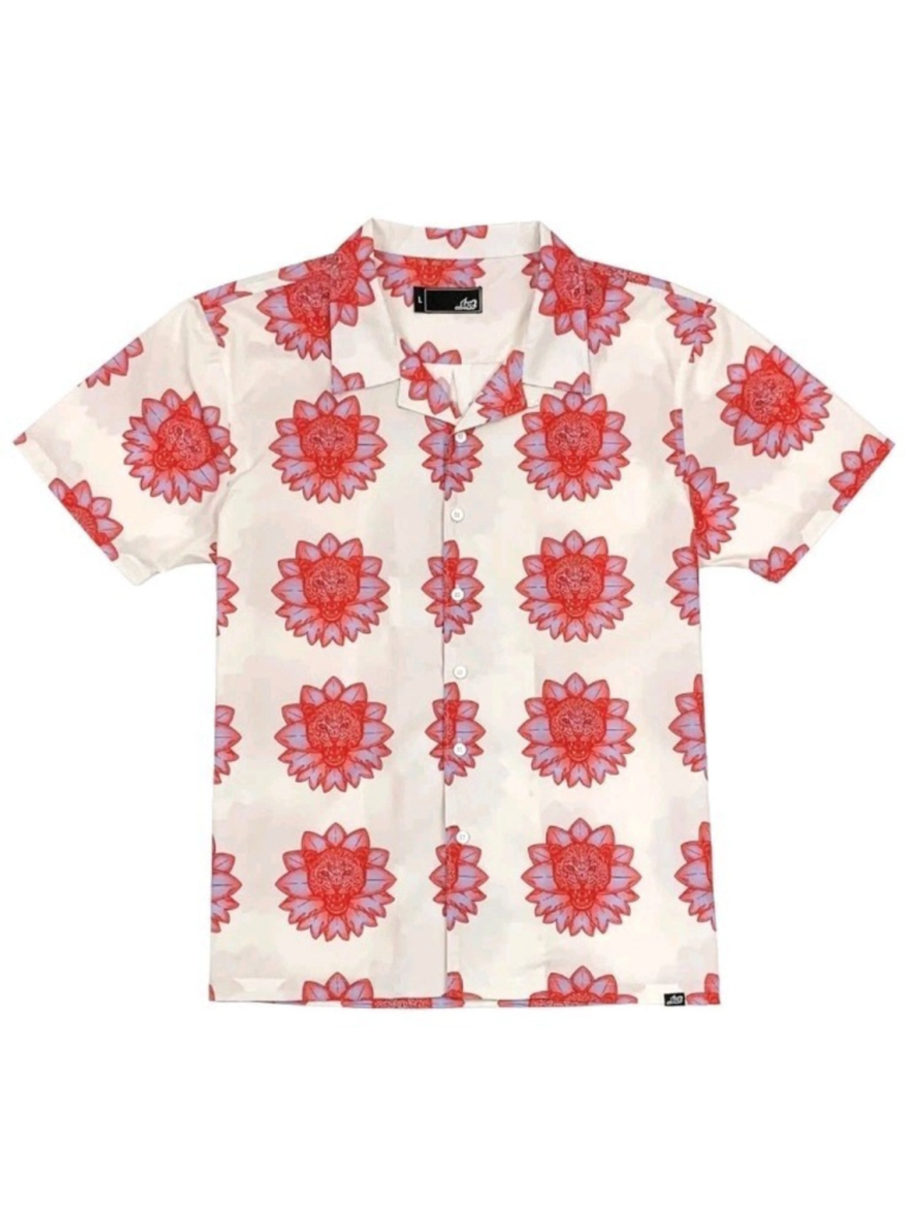 Lost Leopard Flower Button Down Shirt Men’s L Camp Collar Streetwear Vacation
